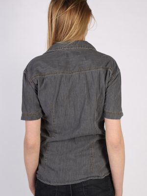 Vintage John Devin Short Sleeve Denim Blouse - Bust:40 Grey - SH3120-70589