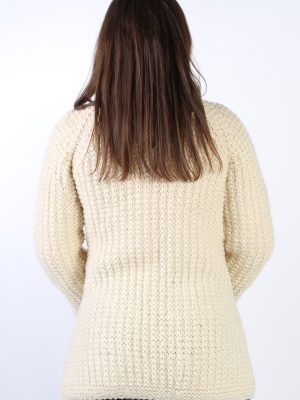 Vintage Retro Cardigan Duffle Jumper M Cream -IL1321-72463