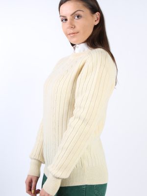 Vintage Royal Flush Round Neck Jumper M Cream -IL1322-72467