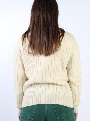 Vintage Royal Flush Round Neck Jumper M Cream -IL1322-72468
