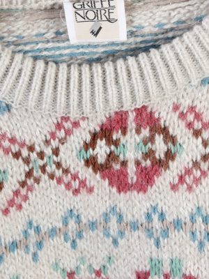 Vintage Griffe Noire Knit Round Neck Jumper M Multi -IL1359-72654