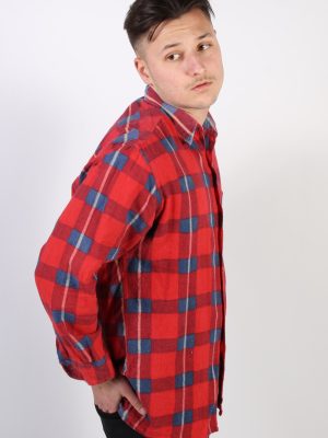 Vintage Prairie Plaid Lumberjack Shirt - M Red SH3229-74138