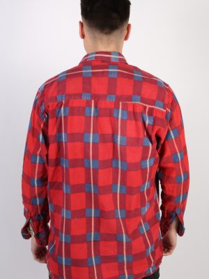 Vintage Prairie Plaid Lumberjack Shirt - M Red SH3229-74139