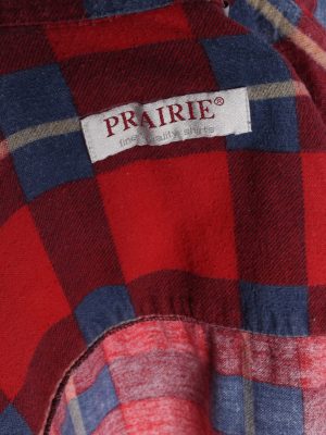 Vintage Prairie Plaid Lumberjack Shirt - M Red SH3229-74140
