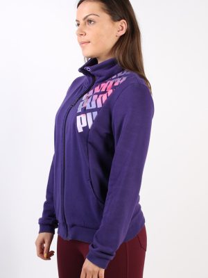 Vintage Puma Zip Logo Sweatshirt L Purple -SW1734-72892
