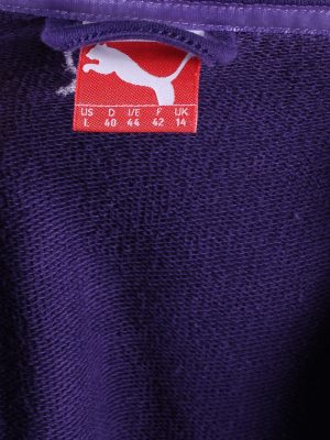 Vintage Puma Zip Logo Sweatshirt L Purple -SW1734-72894