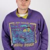 Vintage Stylish Adventure Sport Sweatshirt L Purple -SW1774-0