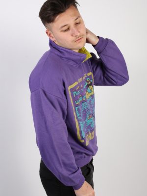 Vintage Stylish Adventure Sport Sweatshirt L Purple -SW1774-74209