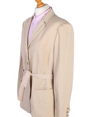 Vintage Escada Belted Smart Jacket Coat Bust 41 Beige HT2142-78979