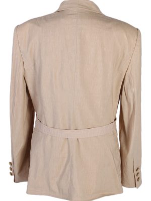 Vintage Escada Belted Smart Jacket Coat Bust 41 Beige HT2142-78980