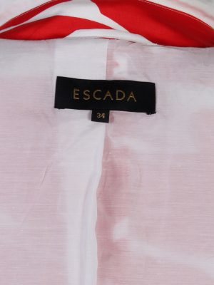 Vintage Escada Patterned Red White Jacket Coat Bust 32 Multi HT2170-78882