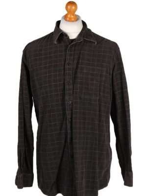 Vintage Kingfield Checked Corduroy Shirt XL Brown SH3243-0