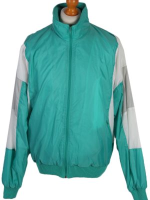 Vintage Guerrier Printed Shell Tracksuit Top XL Green -SW1863-0