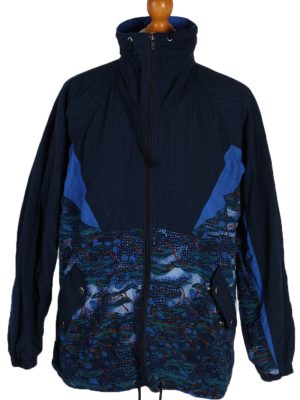 Vintage Formiluca Printed Shell Tracksuit Top M Navy -SW1886-0