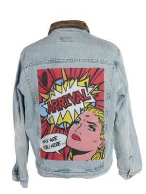 Vintage Mustang Remake Arrival Printed Denim Jacket XL Blue -DJ1464-0