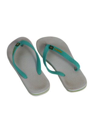 Vintage Ipanema Brasil Logo Flip Flop E37 USA4 White S336-83704