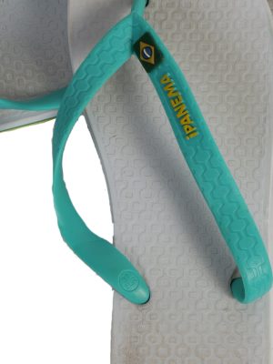 Vintage Ipanema Brasil Logo Flip Flop E37 USA4 White S336-83706