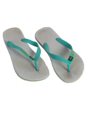 Vintage Ipanema Brasil Logo Flip Flop E37 USA4 White S336-83707