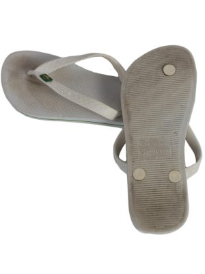 Vintage Ipanema Brasil Logo Flip Flop E37 USA4 White S337-83709