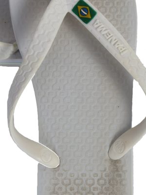 Vintage Ipanema Brasil Logo Flip Flop E37 USA4 White S337-83710