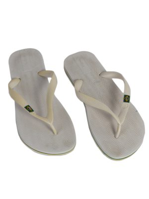 Vintage Ipanema Brasil Logo Flip Flop E41/42 USA7/8 White S338-83715