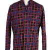 Vintage Check Mark Check Print Shirt M Multi SH3292-0