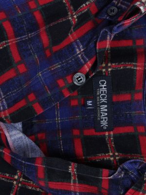 Vintage Check Mark Check Print Shirt M Multi SH3292-82262