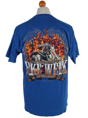 Vintage Fruit Of The Loom Short Sleeve Shirt L Blue TS133-82626