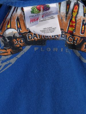 Vintage Fruit Of The Loom Short Sleeve Shirt L Blue TS133-82627