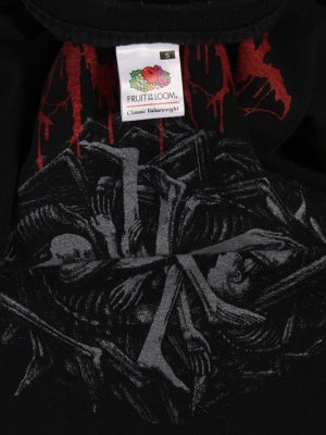 Vintage Fruit Of The Loom Short Sleeve Shirt S Black TS134-82631