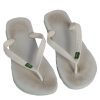Vintage Ipanema Brasil Logo Flip Flop E37 USA4 White S337-0