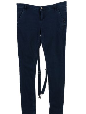 Vintage C&A Super Skinny Removable Stripe Women Jeans W34 L33 Navy J3731-0