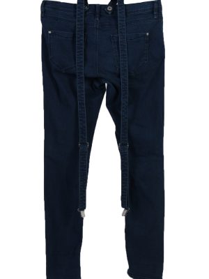 Vintage C&A Super Skinny Removable Stripe Women Jeans W34 L33 Navy J3731-91257