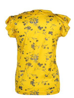 Vintage Basic Line Blouses Sleveeless L Yellow LB104-87712