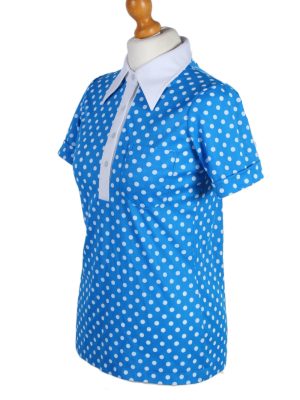 Vintage Exclusive Fashion Blouses Short Sleeve M Blue LB105-87715