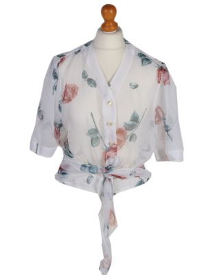 Vintage Cloe Shirt Short Sleeve L White LB141-0