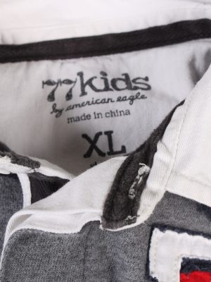 Vintage 77 Kids Rugby Sweatshirt Shirt Long Sleeve Tops XL Grey -PT1053-90588