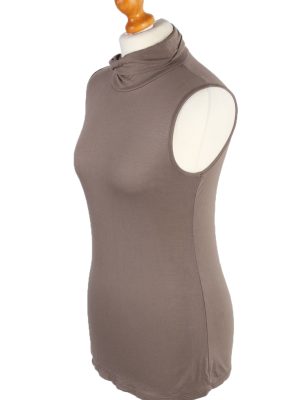 Vintage Spiral Sleeveles Shirt M Brown TS204-90647