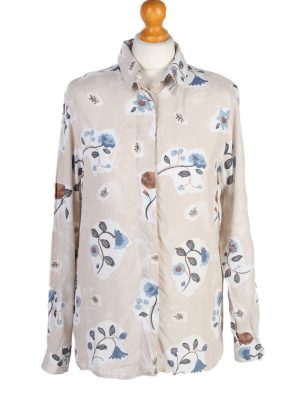 Vintage Fashion Collection Shirt Long Sleeve M Cream LB191-0