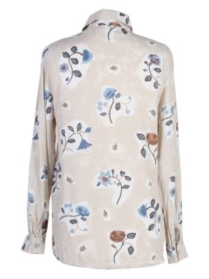 Vintage Fashion Collection Shirt Long Sleeve M Cream LB191-95209