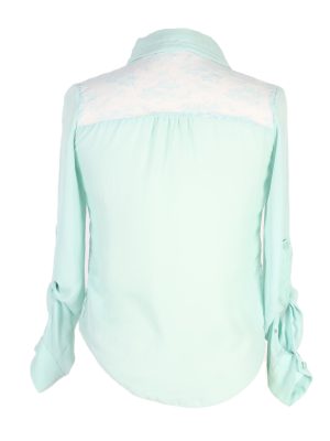 Vintage Candie's Shirt Long Sleeve XS Green LB213-95635