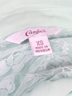 Vintage Candie's Shirt Long Sleeve XS Green LB213-95636