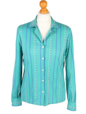 Vintage Germain Shirt Long Sleeve L Green LB219-0