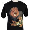 Vintage Gildan Remake Lion Tiger Printed T-Shirt M Black TS249-0