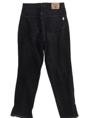 Vintage Mustang High Waist Jeans Straight Leg Plain 29 in. Black J4093-98223