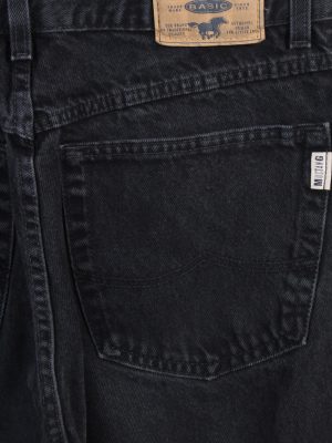 Vintage Mustang High Waist Jeans Straight Leg Plain 29 in. Black J4093-98224