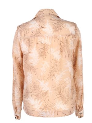 Vintage Lady Blouses Shirt Long Sleeve S Brown LB257-96875