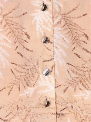 Vintage Lady Blouses Shirt Long Sleeve S Brown LB257-96876