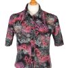 Vintage Lady Blouses Shirt Short Sleeve S Multi LB265-0