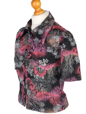 Vintage Lady Blouses Shirt Short Sleeve S Multi LB265-96906